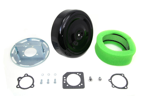 Wyatt Gatling Wyatt Gatling 8 inch Round Air Cleaner Kit with Black Cover - 34-0407