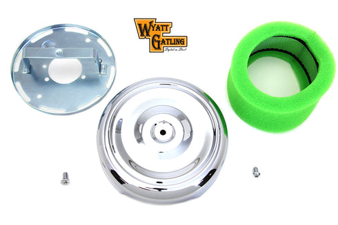 Wyatt Gatling Wyatt Gatling 8 inch Round Air Cleaner Chrome - 34-0415