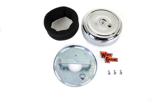 Wyatt Gatling Wyatt Gatling 7 inch Round Air Cleaner Kit with Chrome Cover - 34-0429