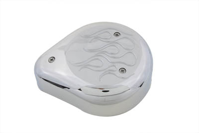 Wyatt Gatling Teardrop Air Cleaner with Flames Chrome - 34-0511