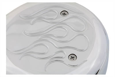 Wyatt Gatling Teardrop Air Cleaner with Flames Chrome - 34-0511