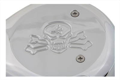 Wyatt Gatling Teardrop Air Cleaner Skull Chrome - 34-0629