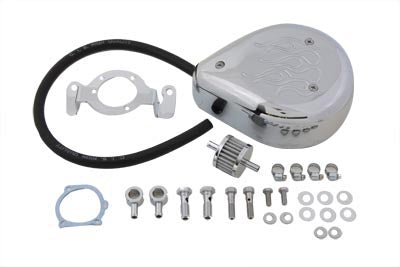 Wyatt Gatling Teardrop Air Cleaner Kit Chrome Flame - 34-0651