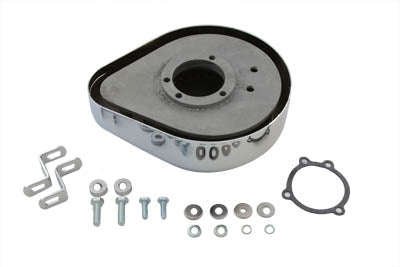 Wyatt Gatling Teardrop Air Cleaner Kit Chrome Flame - 34-0690