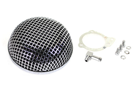 Wyatt Gatling Wyatt Gatling Round Mesh Air Cleaner Chrome - 34-0733