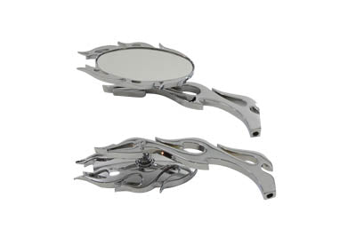 Wyatt Gatling Fireball Mirror Set with Flame Stems Chrome - 34-0786
