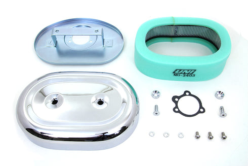 Wyatt Gatling Chrome Oval Air Cleaner Assembly - 34-0924