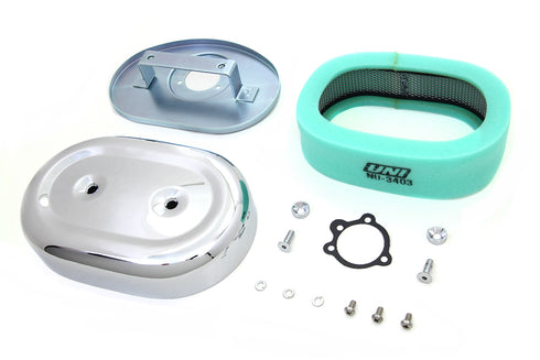 Wyatt Gatling Chrome Oval Air Cleaner Assembly - 34-0924