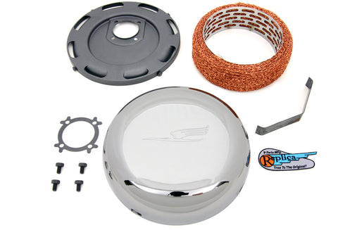 Wyatt Gatling 7 inch Linkert Bird J-Slot Style Air Cleaner Assembly Chrome - 34-1359