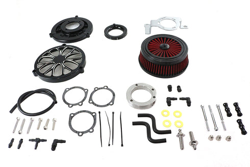 Wyatt Gatling Extreme Billet Air Cleaner Kit Heathen Style Black - 34-1404