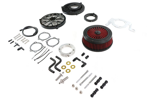 Wyatt Gatling Extreme Billet Air Cleaner Kit Heathen Style Black - 34-1404