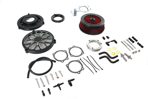 Wyatt Gatling Extreme Billet Air Cleaner Kit Heathen Style Black - 34-1404