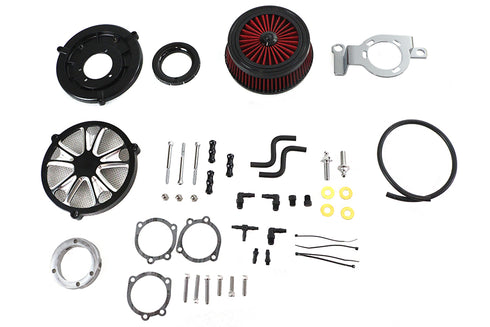 Wyatt Gatling Extreme Billet Air Cleaner Kit Luxe Style Black - 34-1405