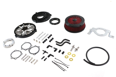 Wyatt Gatling Extreme Billet Air Cleaner Kit Luxe Style Black - 34-1405