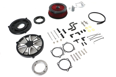 Wyatt Gatling Extreme Billet Air Cleaner Kit Luxe Style Black - 34-1405