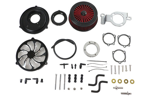 Wyatt Gatling Extreme Billet Air Cleaner Kit Torque Style Black - 34-1406