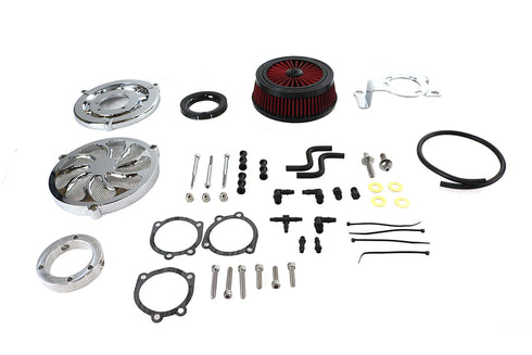 Wyatt Gatling Extreme Billet Air Cleaner Kit Torque Style Chrome - 34-1410