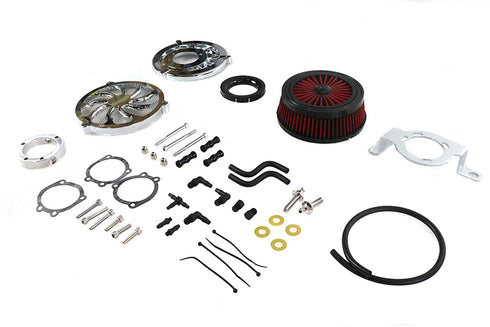 Wyatt Gatling Extreme Billet Air Cleaner Kit Torque Style Chrome - 34-1410