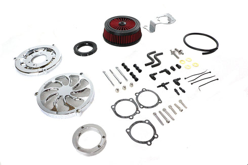 Wyatt Gatling Extreme Billet Air Cleaner Kit Torque Style Chrome - 34-1410