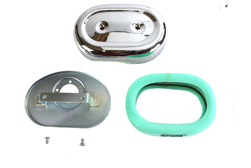 V-Twin Oval Air Cleaner Assembly Chrome - 34-1515