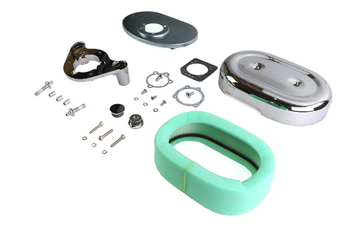 V-Twin Retro Oval Air Cleaner Assembly Chrome - 34-1539