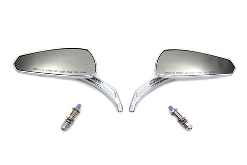 Wyatt Gatling Chrome Tribal Teardrop Mirrors with Billet Stems - 34-1541