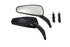 Wyatt Gatling Gloss Black Tribal Teardrop Mirrors with Billet Stems - 34-1542
