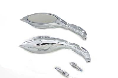 Wyatt Gatling Flame Mirror Set Chrome - 34-1588