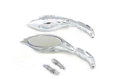 Wyatt Gatling Flame Mirror Set Chrome - 34-1588
