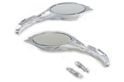 Wyatt Gatling Flame Mirror Set Chrome - 34-1588