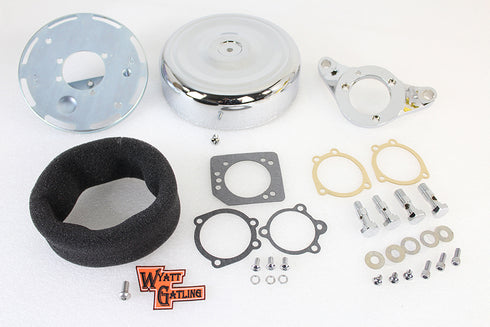 Wyatt Gatling 8 inch Round Air Cleaner Assembly Chrome - 34-1659