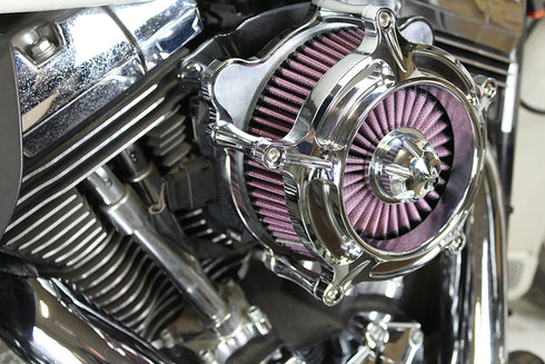 Wyatt Gatling Exposed Filter Air Cleaner Kit Chrome - 34-1672