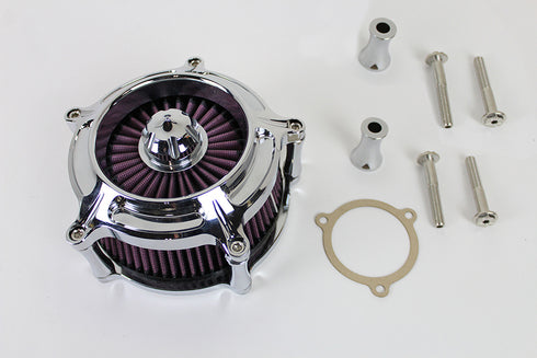 Wyatt Gatling Exposed Filter Air Cleaner Kit Chrome - 34-1672