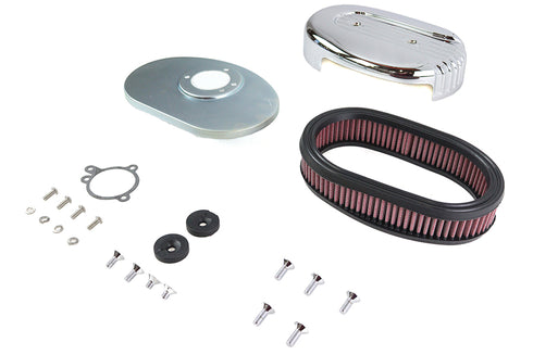 V-Twin Shorty Oval Air Cleaner Kit Chrome - 34-1675