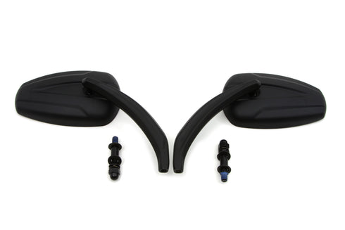 Wyatt Gatling Black Teardrop Mirror Set with Billet Stems - 34-1838