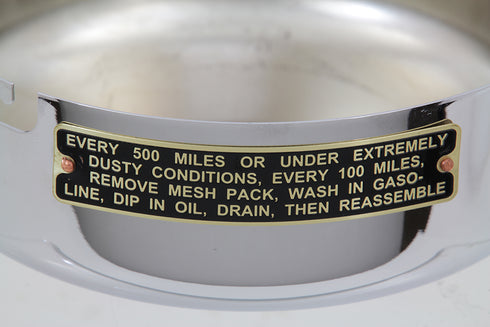 Wyatt Gatling 6 inch Chrome Air Cleaner Cover - 34-1886