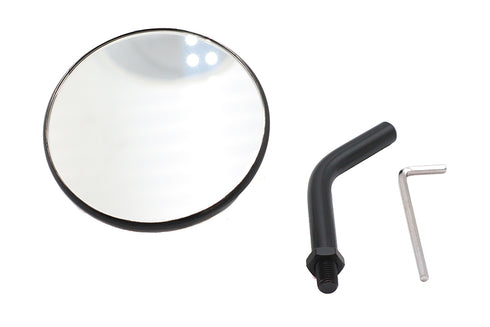 V-Twin 3 inch Round Mini Mirror Top Triple Tree Mount Black - 34-2029