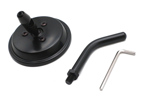 V-Twin 3 inch Round Mini Mirror Top Triple Tree Mount Black - 34-2029