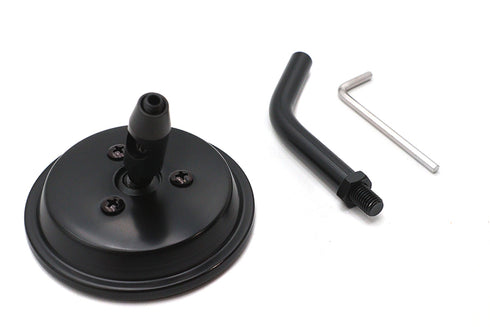 V-Twin 3 inch Round Mini Mirror Top Triple Tree Mount Black - 34-2029