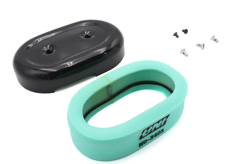 V-Twin M8 Oval Air Cleaner Cover Kit Black - 34-2119