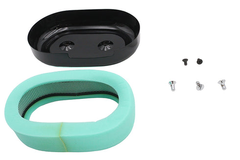 V-Twin M8 Oval Air Cleaner Cover Kit Black - 34-2119