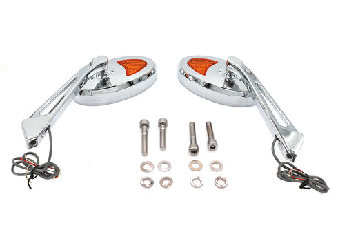 Wyatt Gatling Ellipse Mirror Set with LED Turn Signal - 34-6019