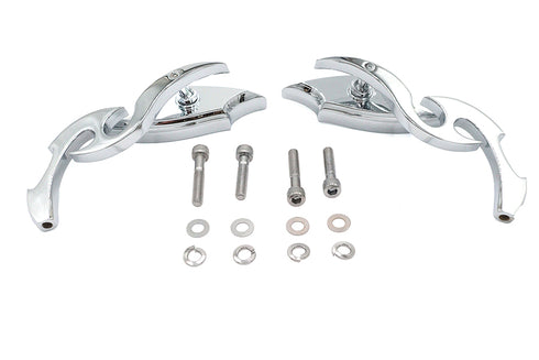 Wyatt Gatling Lucifer Mirror Set Billet with Scroll Stem - 34-8001