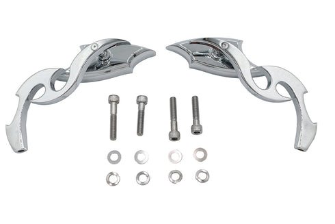 Wyatt Gatling Lucifer Mirror Set Billet with Scroll Stem - 34-8001