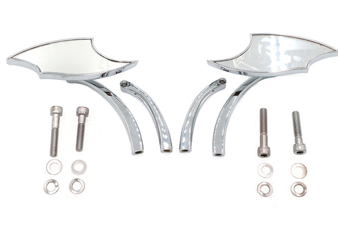 Wyatt Gatling Lucifer Mirror Set Billet with Curve Stem - 34-8002