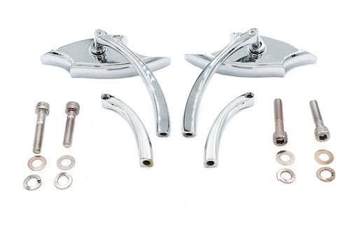 Wyatt Gatling Lucifer Mirror Set Billet with Curve Stem - 34-8002