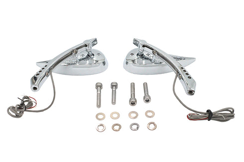 Wyatt Gatling Billet Teardrop Mirror Set - 34-8220