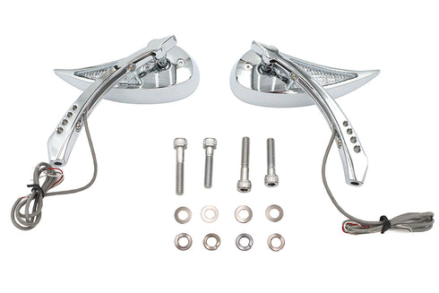 Wyatt Gatling Billet Teardrop Mirror Set - 34-8220