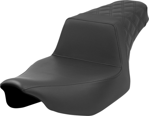 SADDLEMEN Step-Up Seat - Rear Lattice Stitch - Black - FL '23-'24 823-07-173