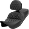 SADDLEMEN Roadsofa™ Seat - with Backrest - Lattice Stitch - Carbon Fiber - FL '08-'23 808-07B-206C0